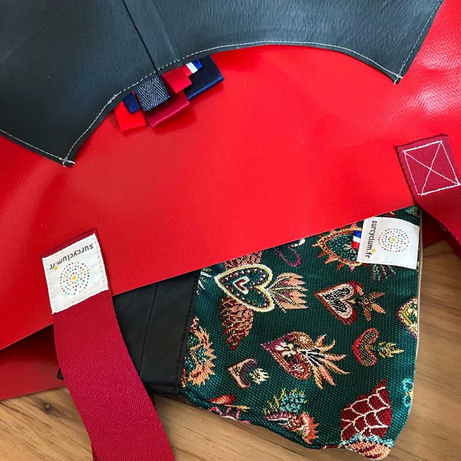 Handcrafted upcycled creation by Surcyclum using reclaimed materials