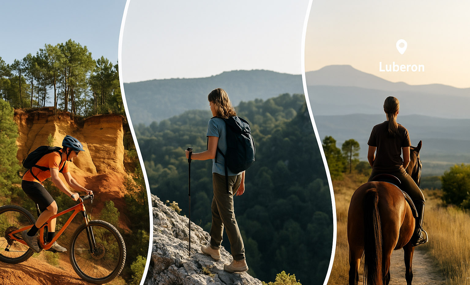 Outdoor activities and leisure experiences in the heart of the Luberon landscapes