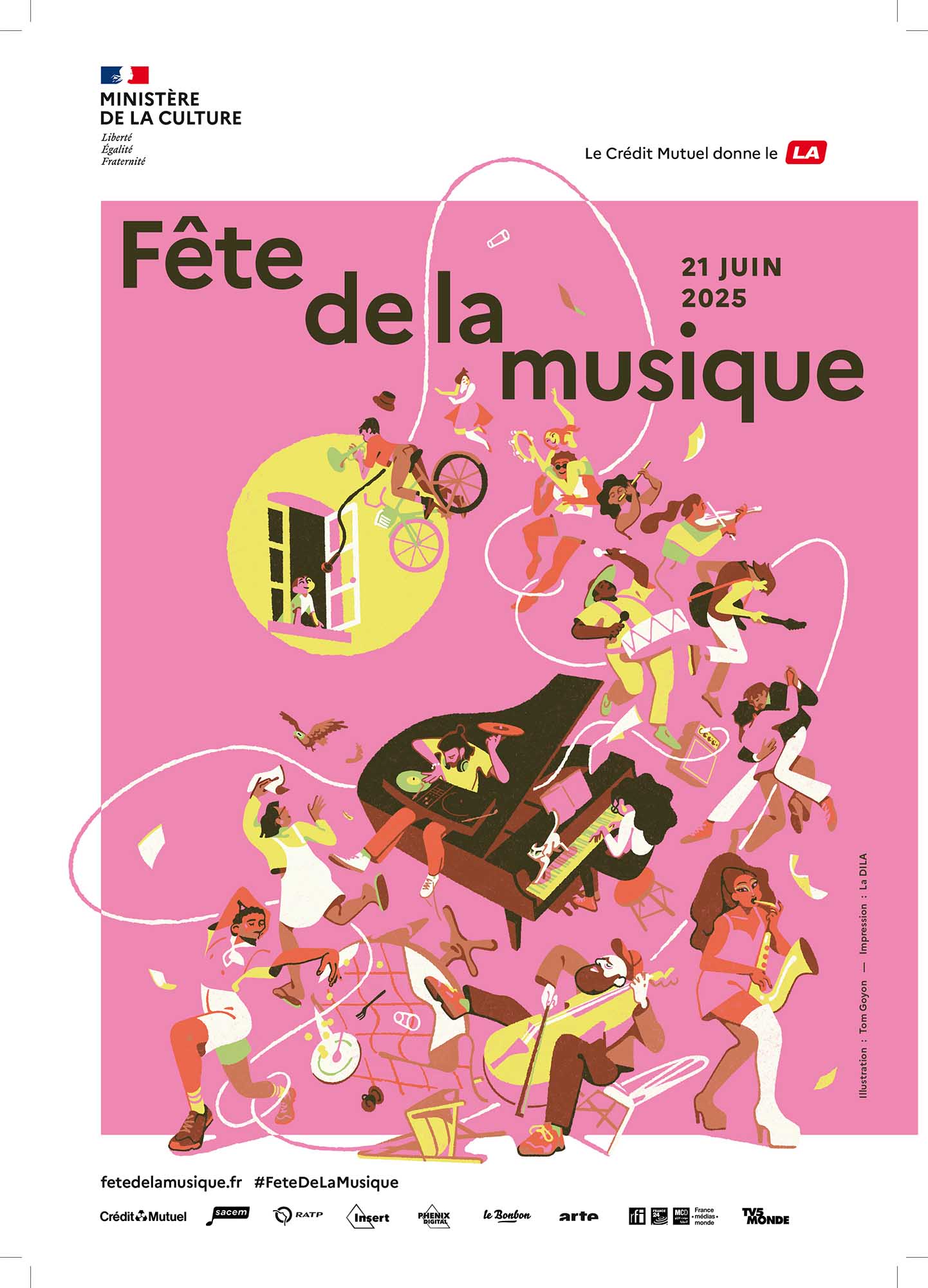 Fête de la Musique in the Luberon – Discover all the concerts held around June 21 in our towns and villages Official poster for the 2025 Fête de la Musique – Events in the Luberon