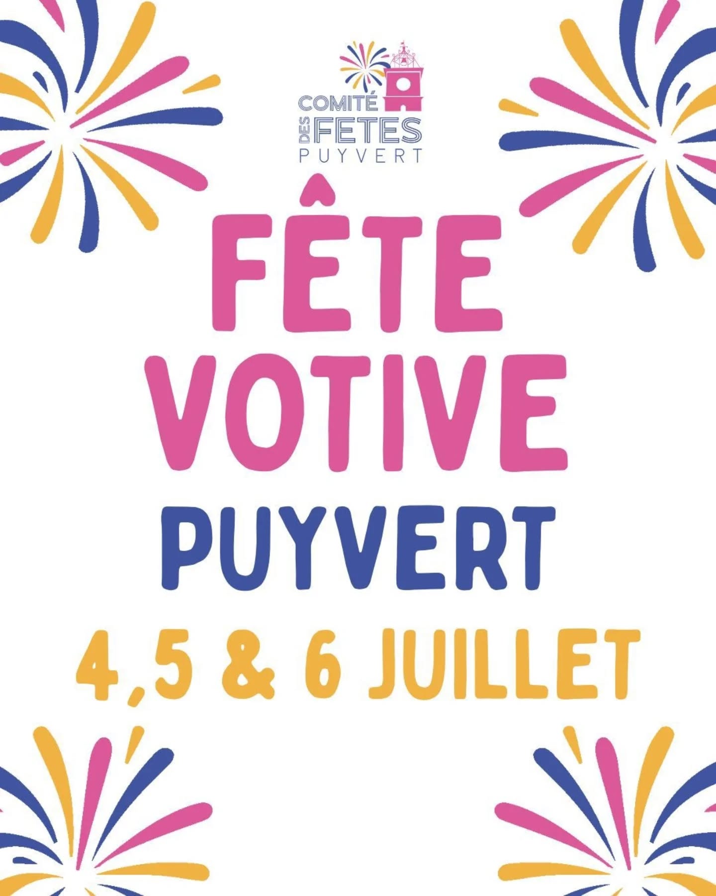 Poster for the village festival in Puget on July 4, 5 and 6
