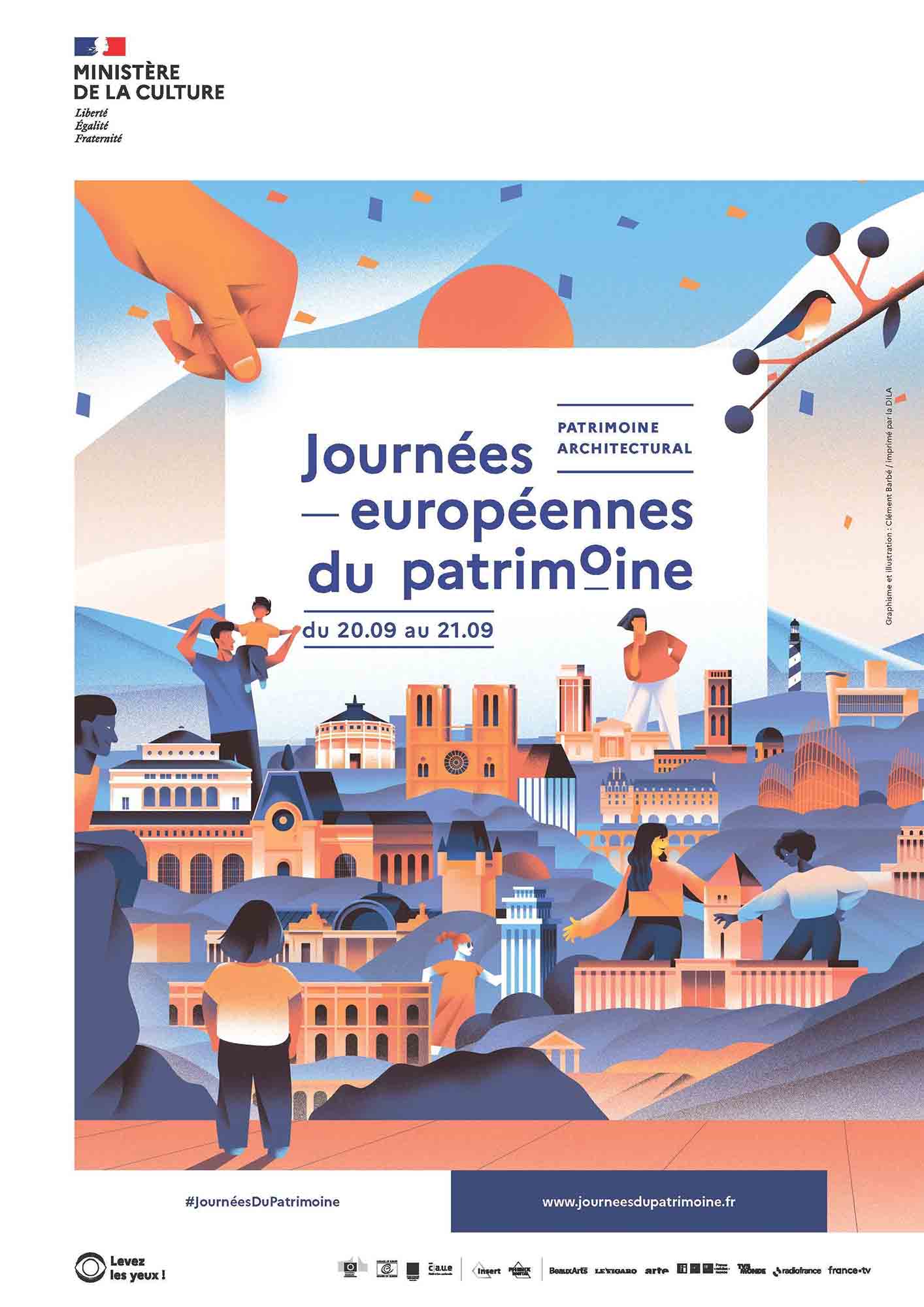 Official poster of the European Heritage Days 2025 in the Luberon on the theme Discovering Architectural Heritage