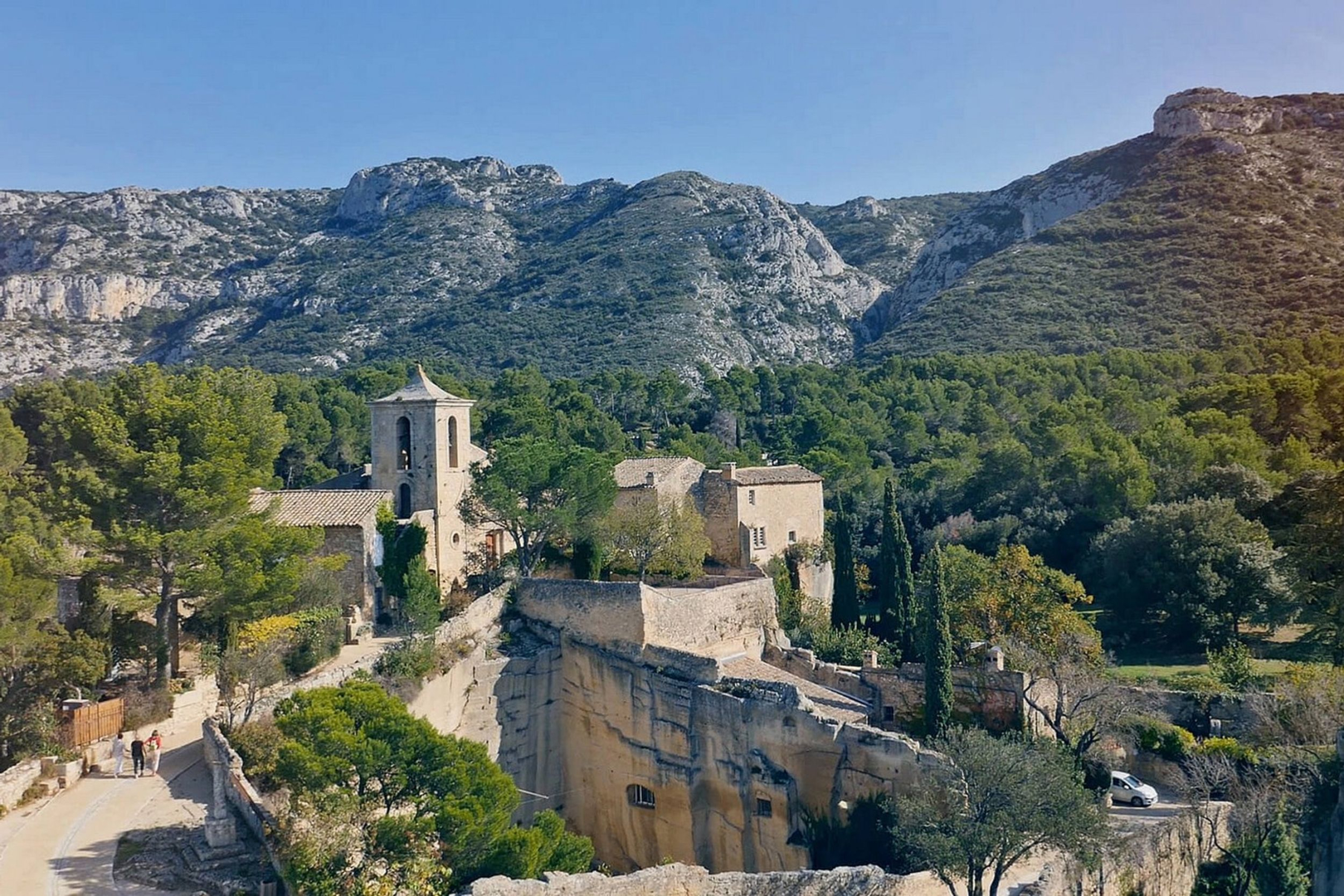 Landscape of the Luberon hills near Les Taillades in Provence