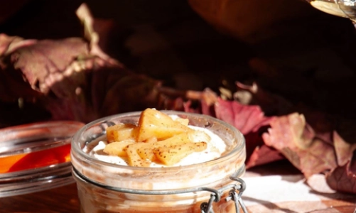 Verrines à la crème de marrons et pommes