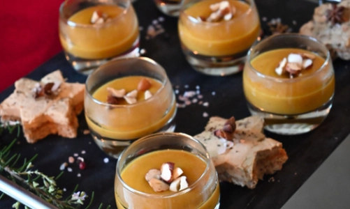Velouté de potimarrons et foie gras