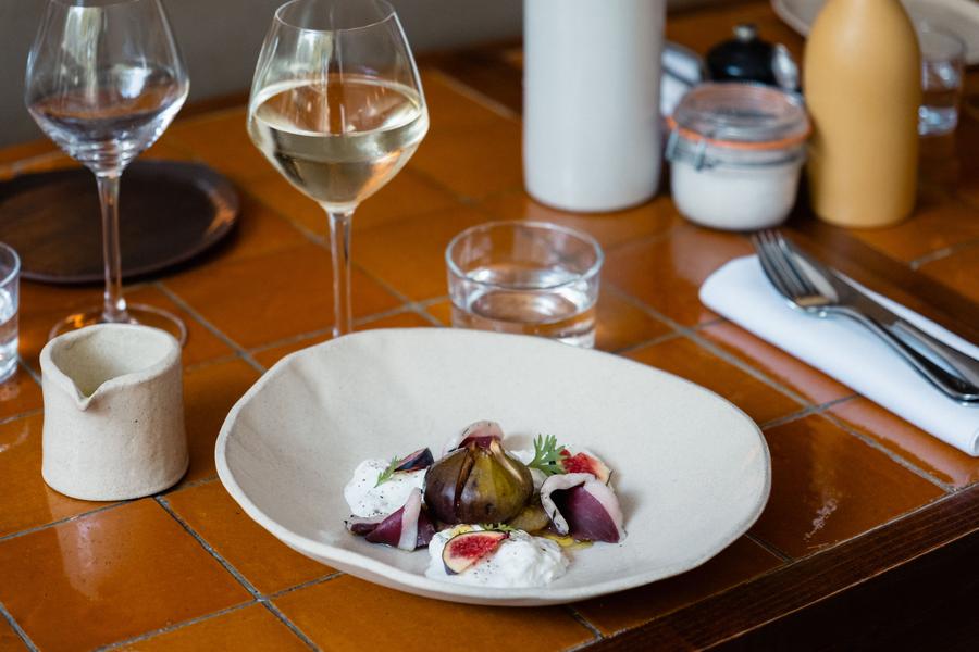 Gourmet dish served at Bacheto restaurant in Lourmarin