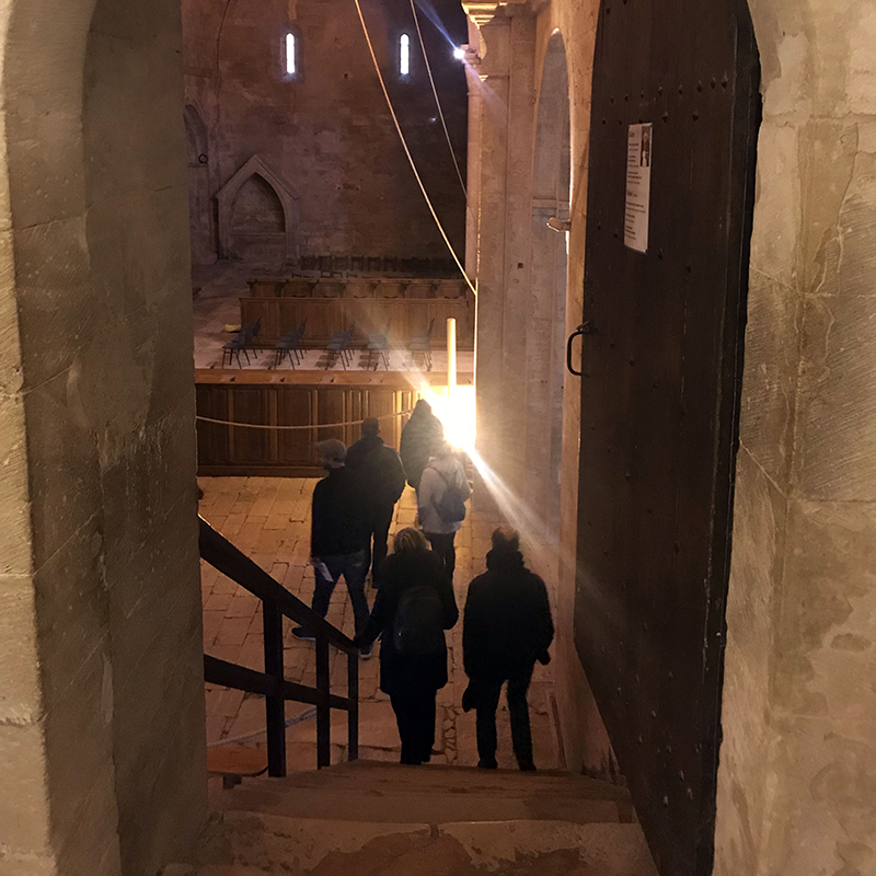 Night staircase of Sénanque Abbey, a discreet passage linking the dormitory to the church for night offices
