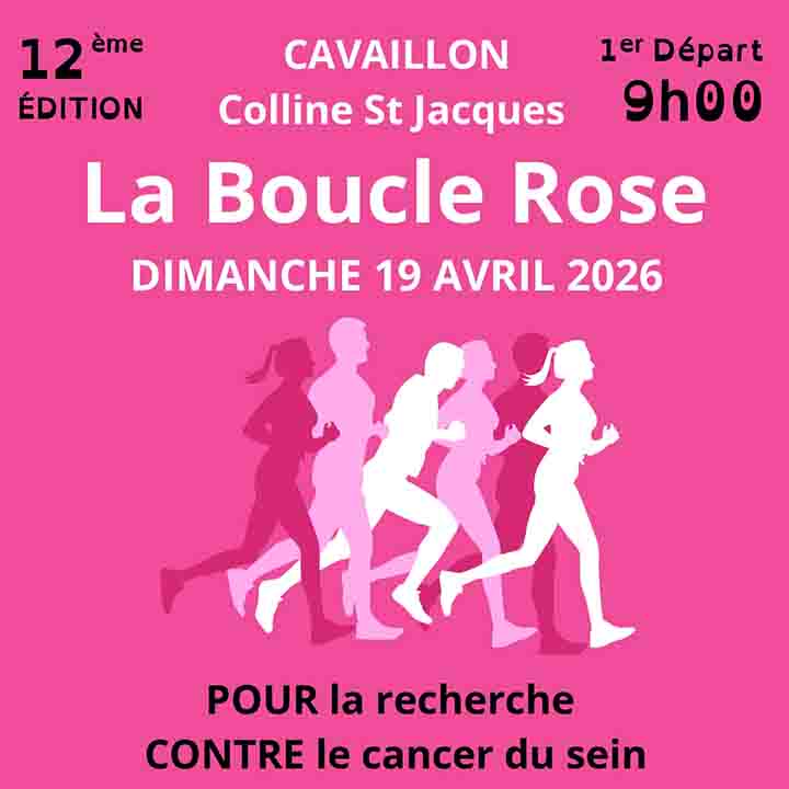 La Boucle Rose 2026 in Cavaillon, charity trail races and walks on Saint Jacques hill