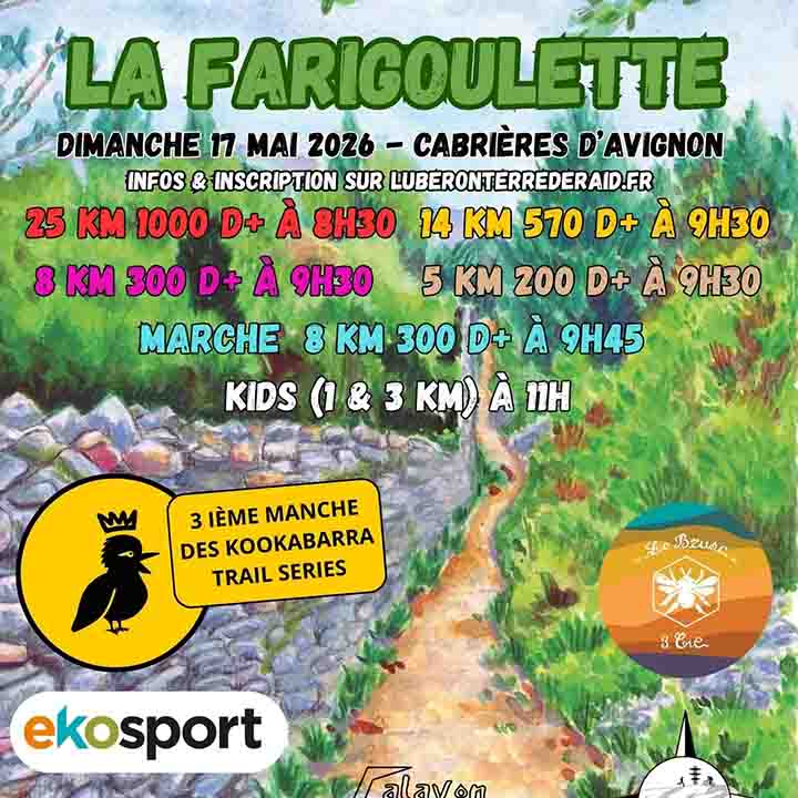 La Farigoulette Trail 2026 in Cabrières d’Avignon, 25 km, 14 km, 8 km and 5 km routes in the Monts de Vaucluse