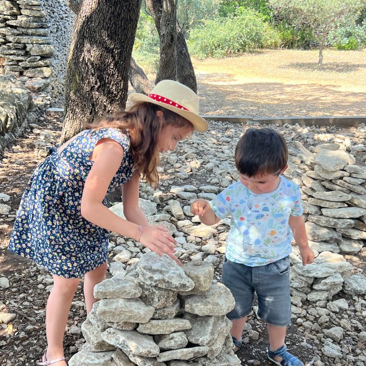 Children in the Village des Bories near Gordes in the Luberon