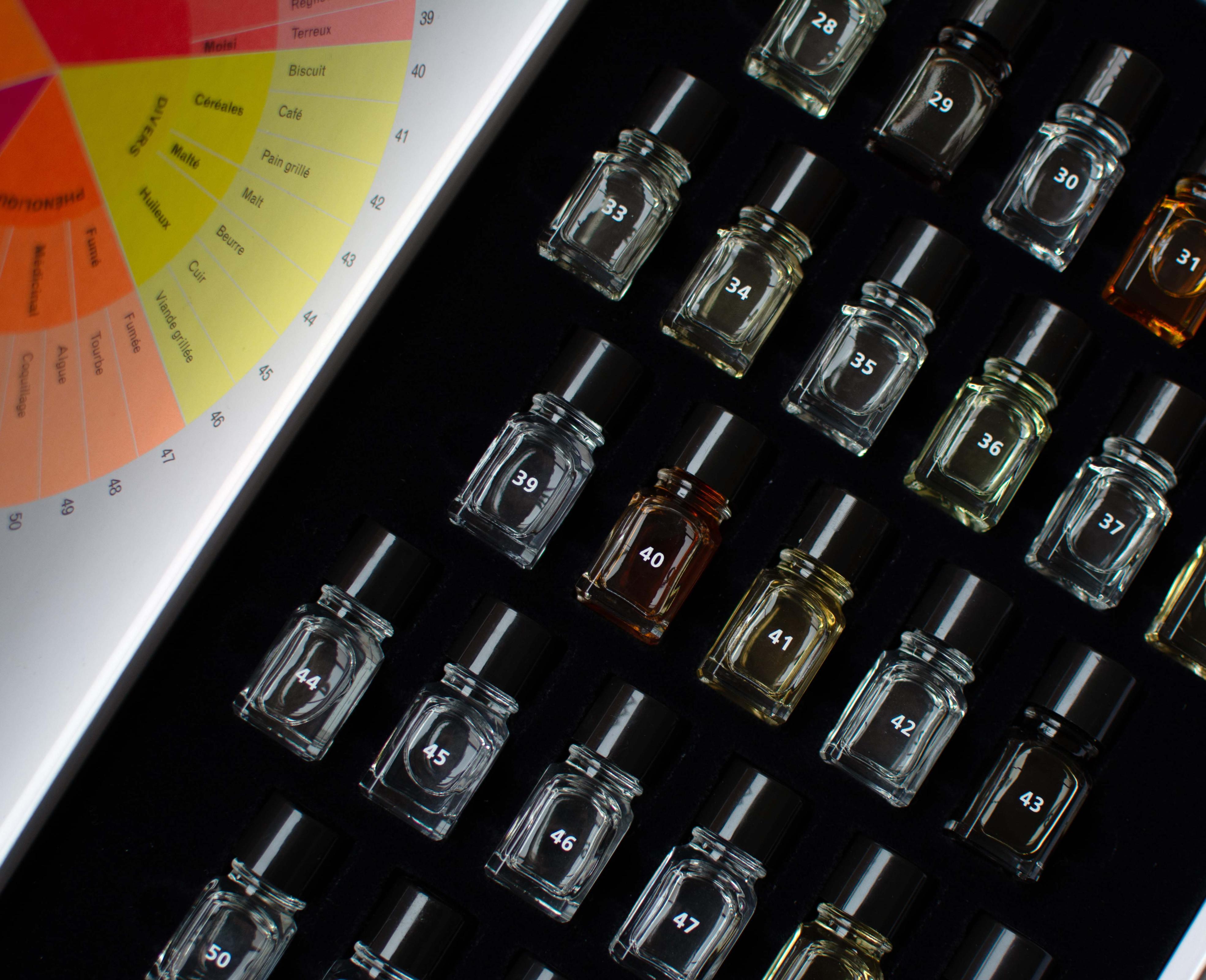 Aroma vials used during a sensory workshop exploring taste and smells at Festival Confit!