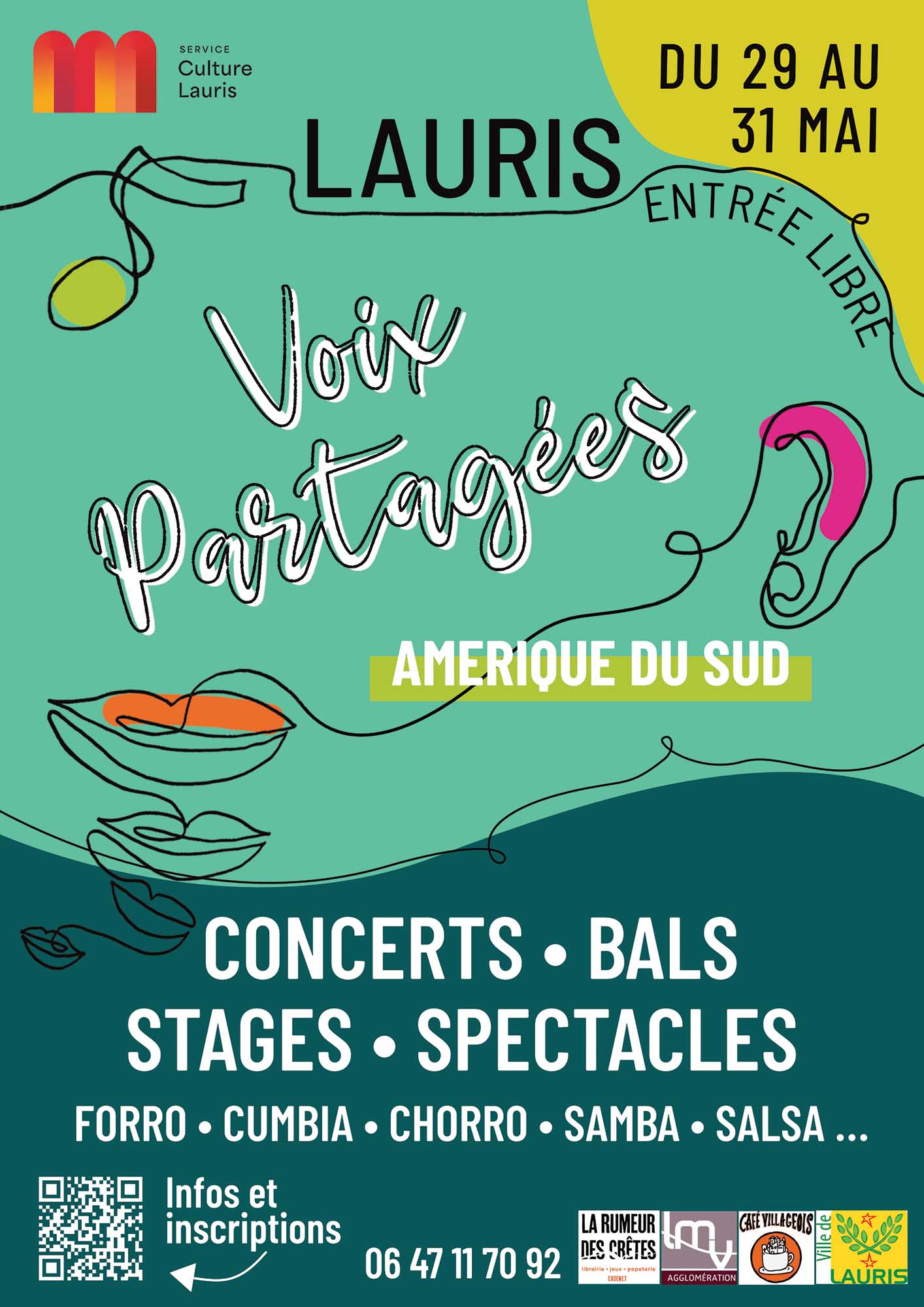 Voix Partagées Festival in Lauris, concerts, dances and South American music