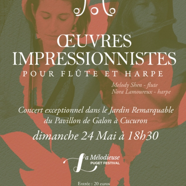 Concert : Œuvres impressionnistes pour flûte et harpe à Cucuron - EN