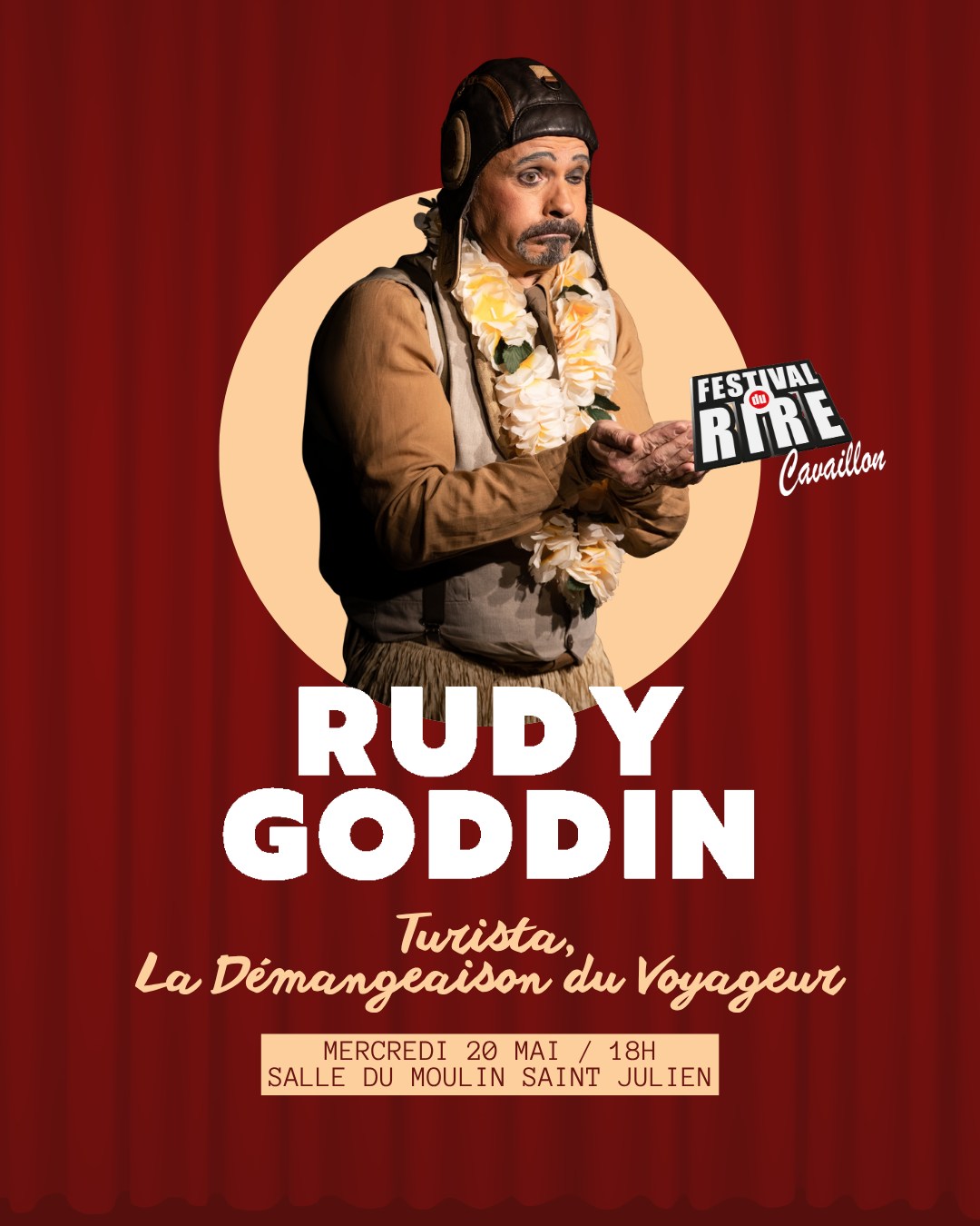 Poster of Rudy Goddin Turista visual comedy show at the Cavaillon Comedy Festival 2026