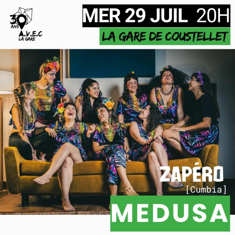 Poster for the Zapéro Concert MEDUSA at La Gare de Coustellet