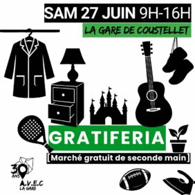 Poster for the Gratiféria at La Gare de Coustellet