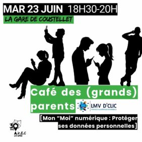 Poster for the Grandparents’ Café by LMV D’CLIC at La Gare de Coustellet