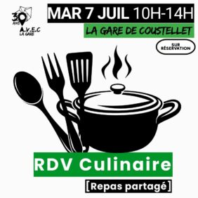 Poster for the culinary workshop at La Gare de Coustellet