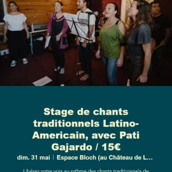 Traditional Latin American singing workshop with Pati Gajardo - Festival Voix Part