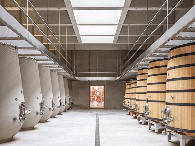 Domaine Les Davids gravity cellar Contemporary gravity cellar from Domaine Les Davids in the Luberon