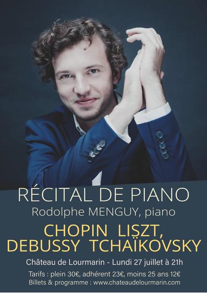Poster for Rodolphe Menguy’s piano recital at the Château de Lourmarin