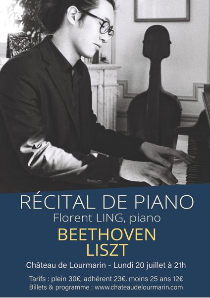 Poster for Florent Ling’s piano recital at the Château de Lourmarin