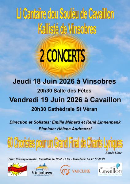 Poster of the concert of Les Chanteurs du Soleil at Notre-Dame and Saint-Véran Cathedral in Cavaillon