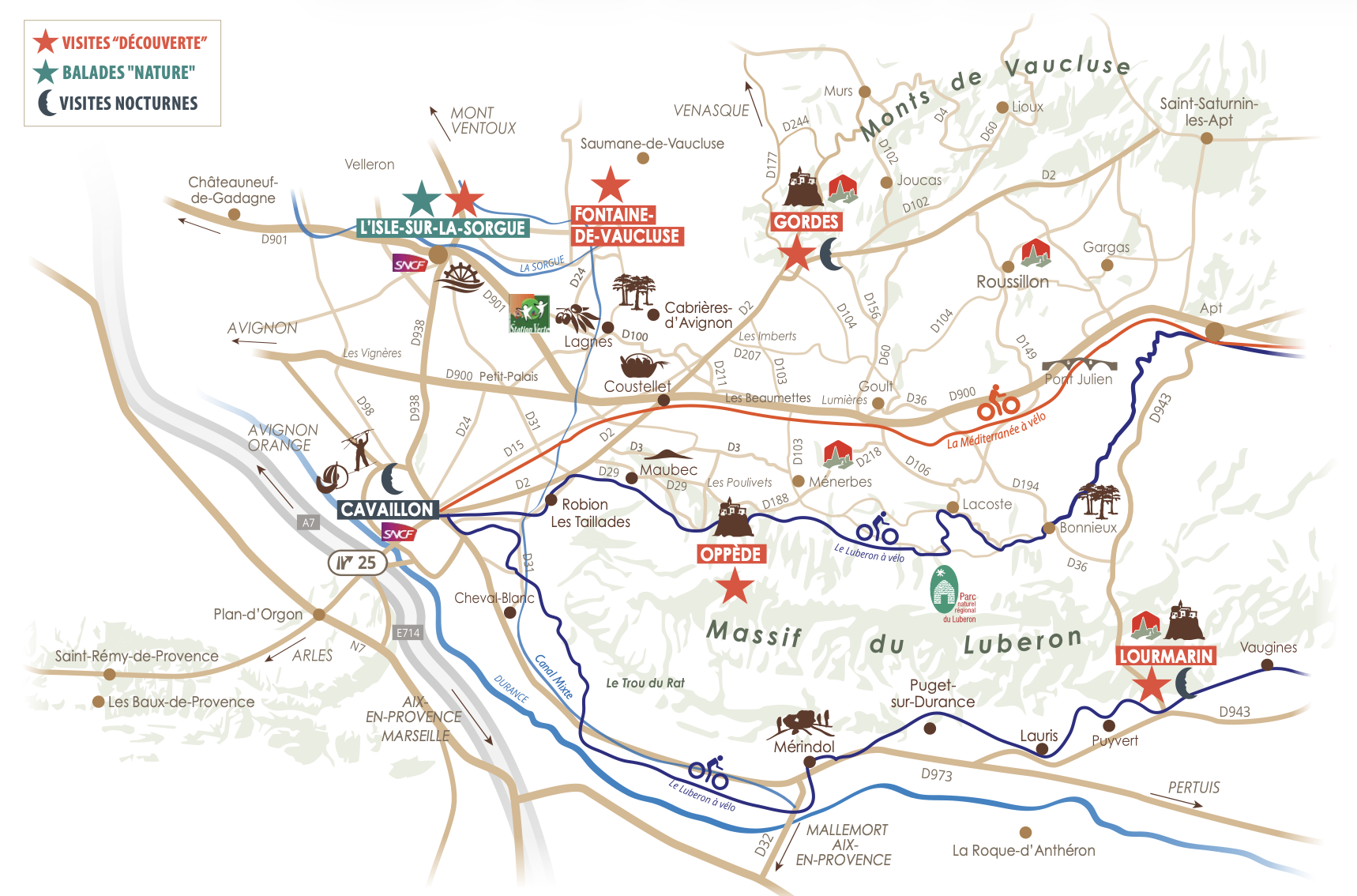 Map of the 2026 summer guided tours