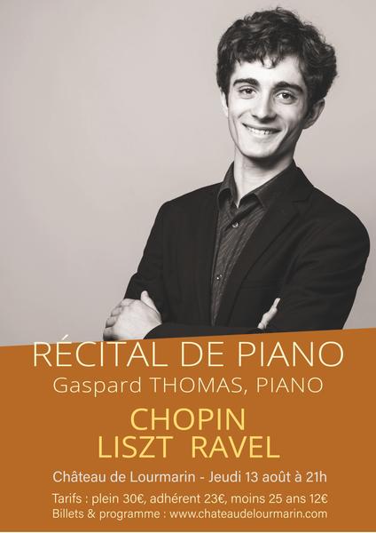 Poster for Gaspard Thomas’s piano recital at the Château de Lourmarin