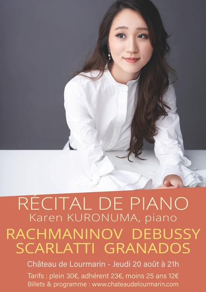 Poster for Karen Kuronuma’s piano recital at the Château de Lourmarin