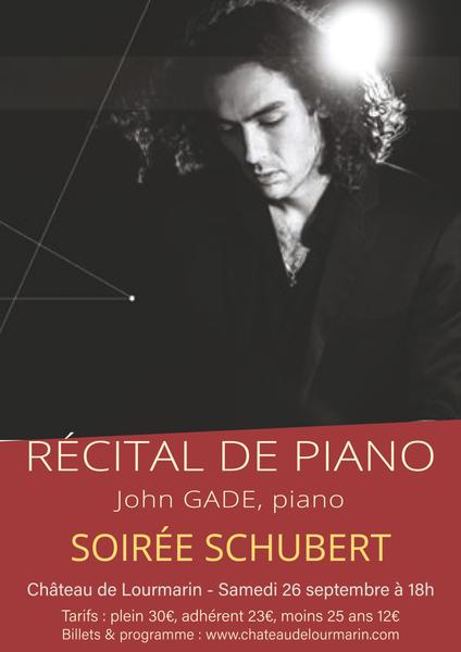 Poster for John Gade’s piano recital at the Château de Lourmarin
