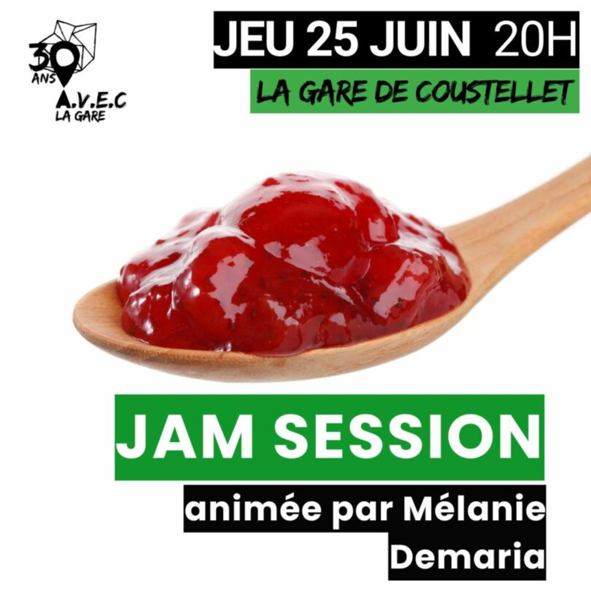 Affiche de la Jam Session at Coustellet Station animée par Mélanie Demaria
