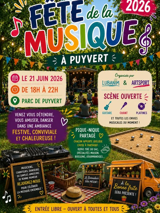 Affiche de la Music Festival in Puyvert au parc de loisirs