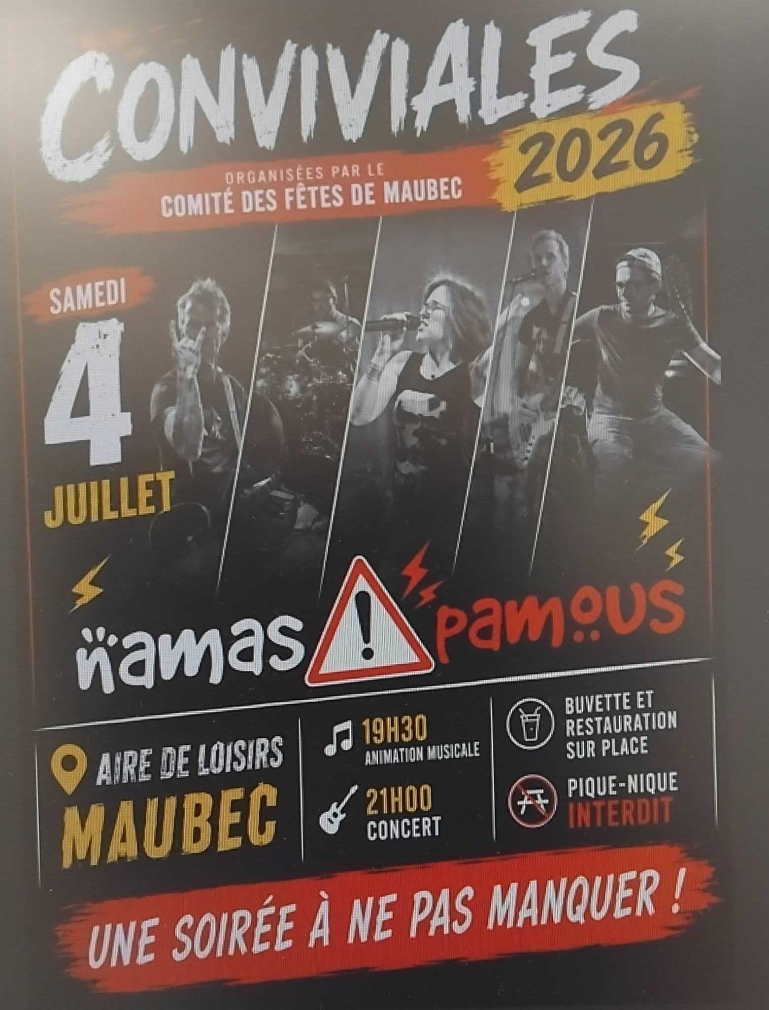 Namas Pamous at the Conviviales de Maubec Poster of Les Conviviales de Maubec 2026 with the group Namas Pamous