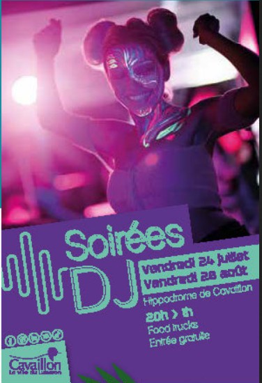 DJ evenings at the Cavaillon racecourse Affiche des DJ evenings at the Cavaillon racecourse avec musique électro et animations visuelles