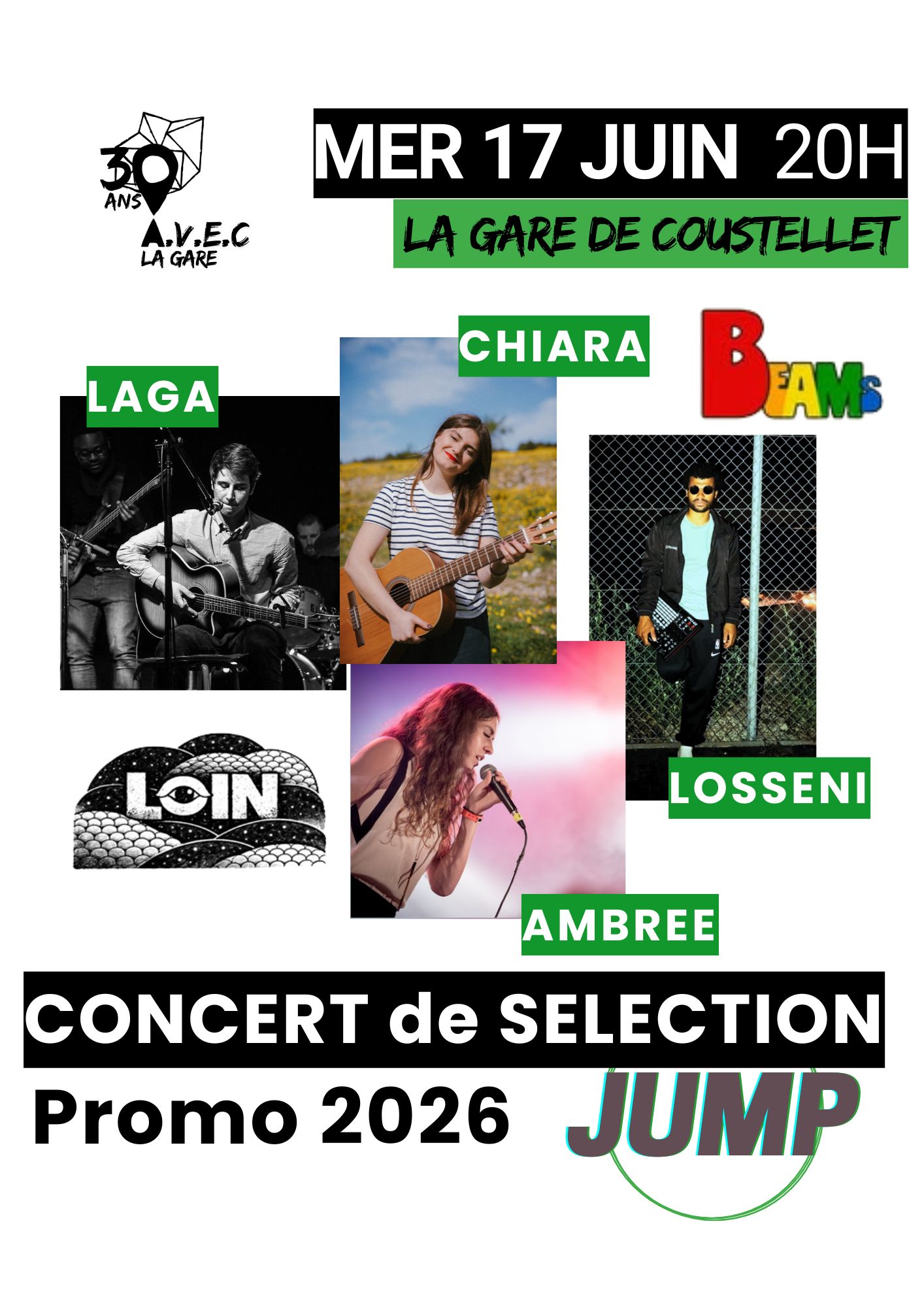 Selection concert for the JUMP 2026 artist programme at La Gare de Coustellet Poster for the selection concert for the JUMP 2026 artist programme at La Gare de Coustellet