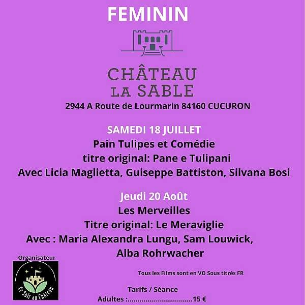 Open-air cinema – Women of Italy at Château La Sable