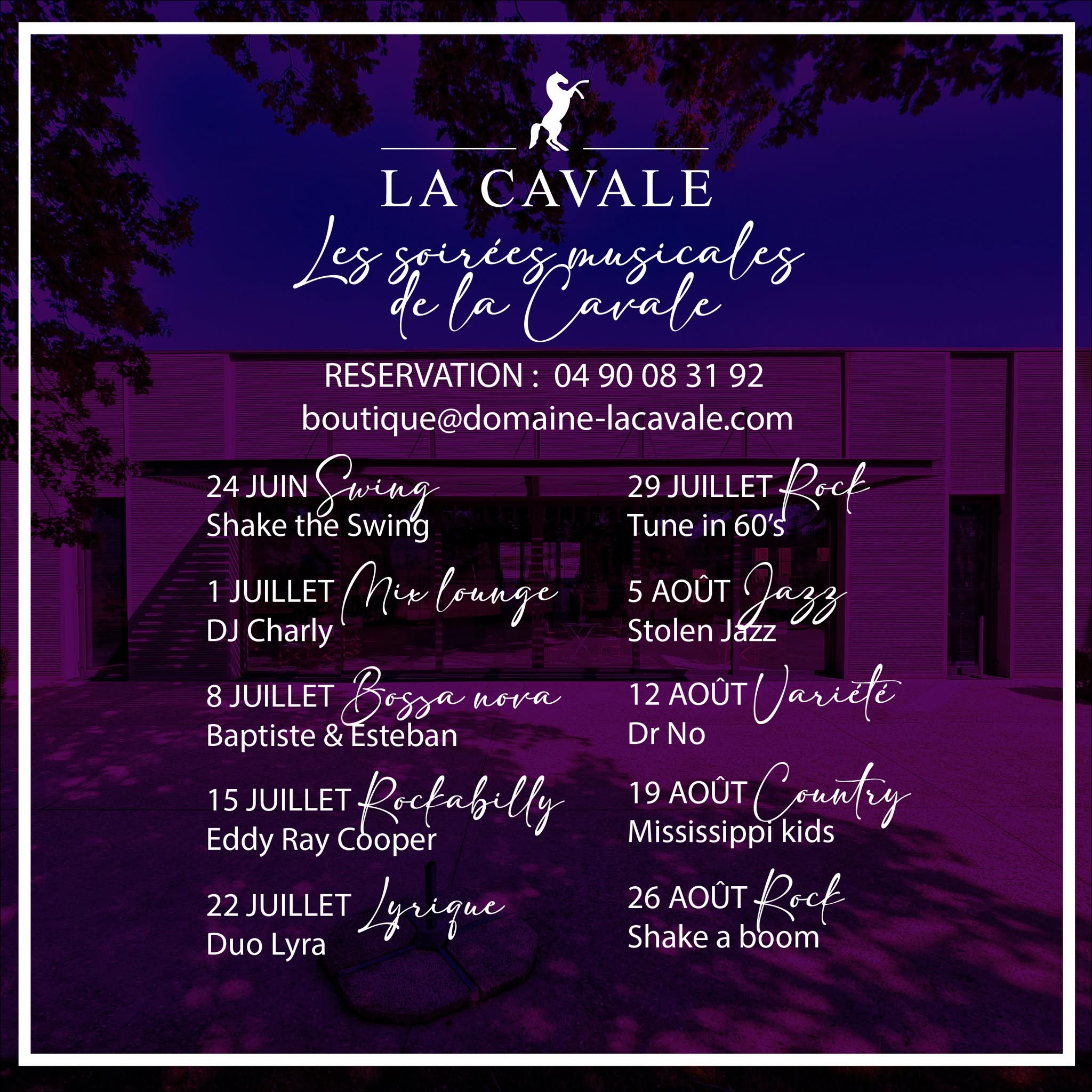 Les Mercredis de La Cavale in Cucuron Poster for Les Mercredis de La Cavale, musical evenings in Cucuron