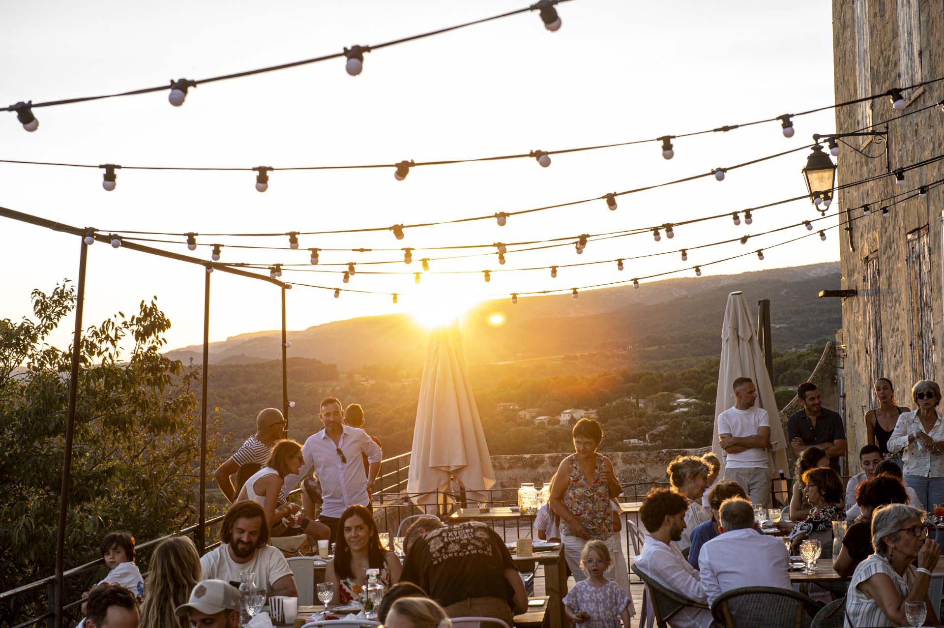 Maison Camille terrace at sunset Maison Camille terrace with panoramic sunset view