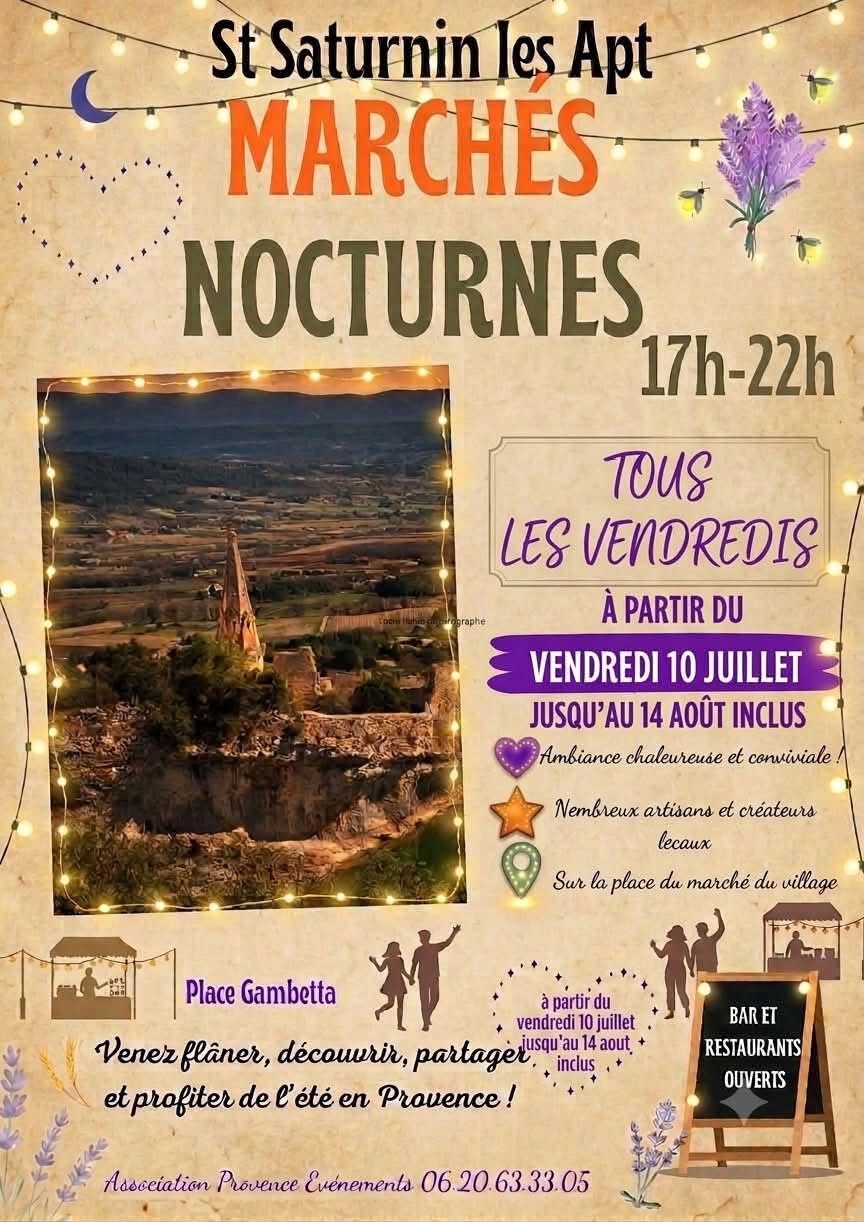 Night markets in Saint-Saturnin-lès-Apt in Provence