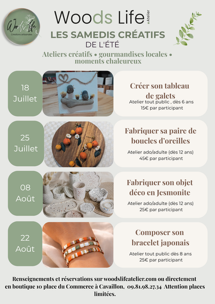 Creative workshops offered by Woods Life Atelier Programme of creative workshops at Woods Life Atelier for children, teenagers and adults