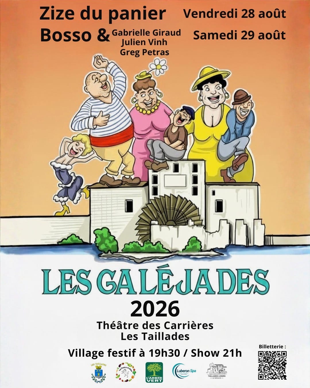 Poster for the Les Galéjades 2026 comedy festival in Les Taillades