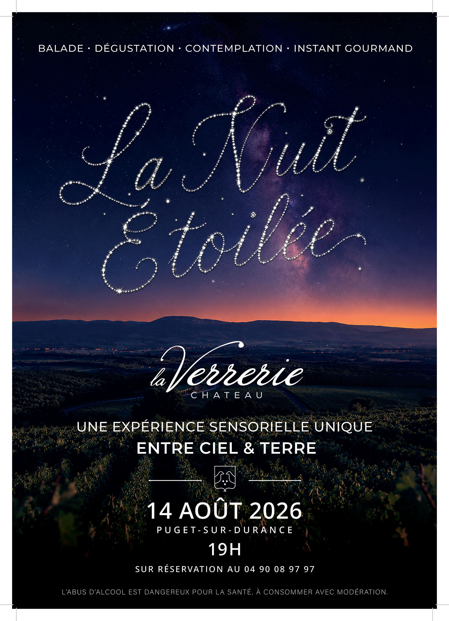 Starry Night at Château La Verrerie Starry Night at Château La Verrerie in Puget with walk, wine, summer sky and gourmet moment
