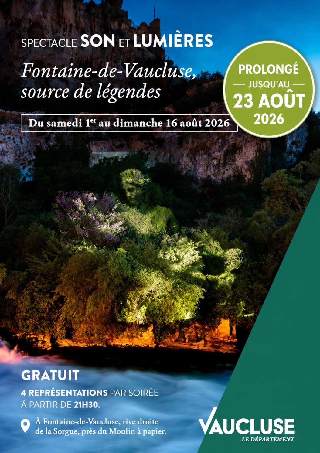 Magical Nights Fontaine-de-Vaucluse Source of Legends Poster for the Magical Nights show Fontaine-de-Vaucluse Source of Legends