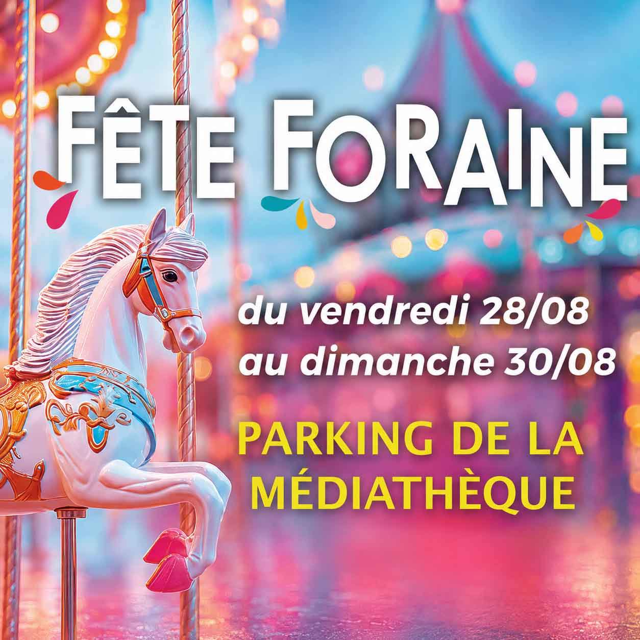 Saint-Gilles funfair in Cavaillon Affiche de la Saint-Gilles funfair in Cavaillon avec manèges et attractions