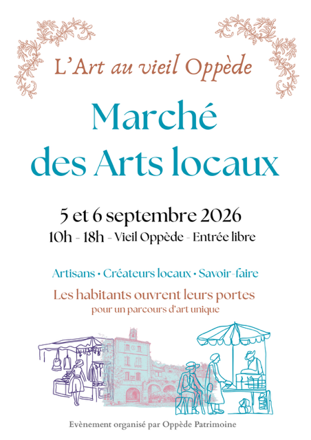 Art in Vieil Oppède: Local Arts and Crafts Market 2026 Poster for the Local Arts and Crafts Market held in Vieil Oppède on 5 and 6 September 2026
