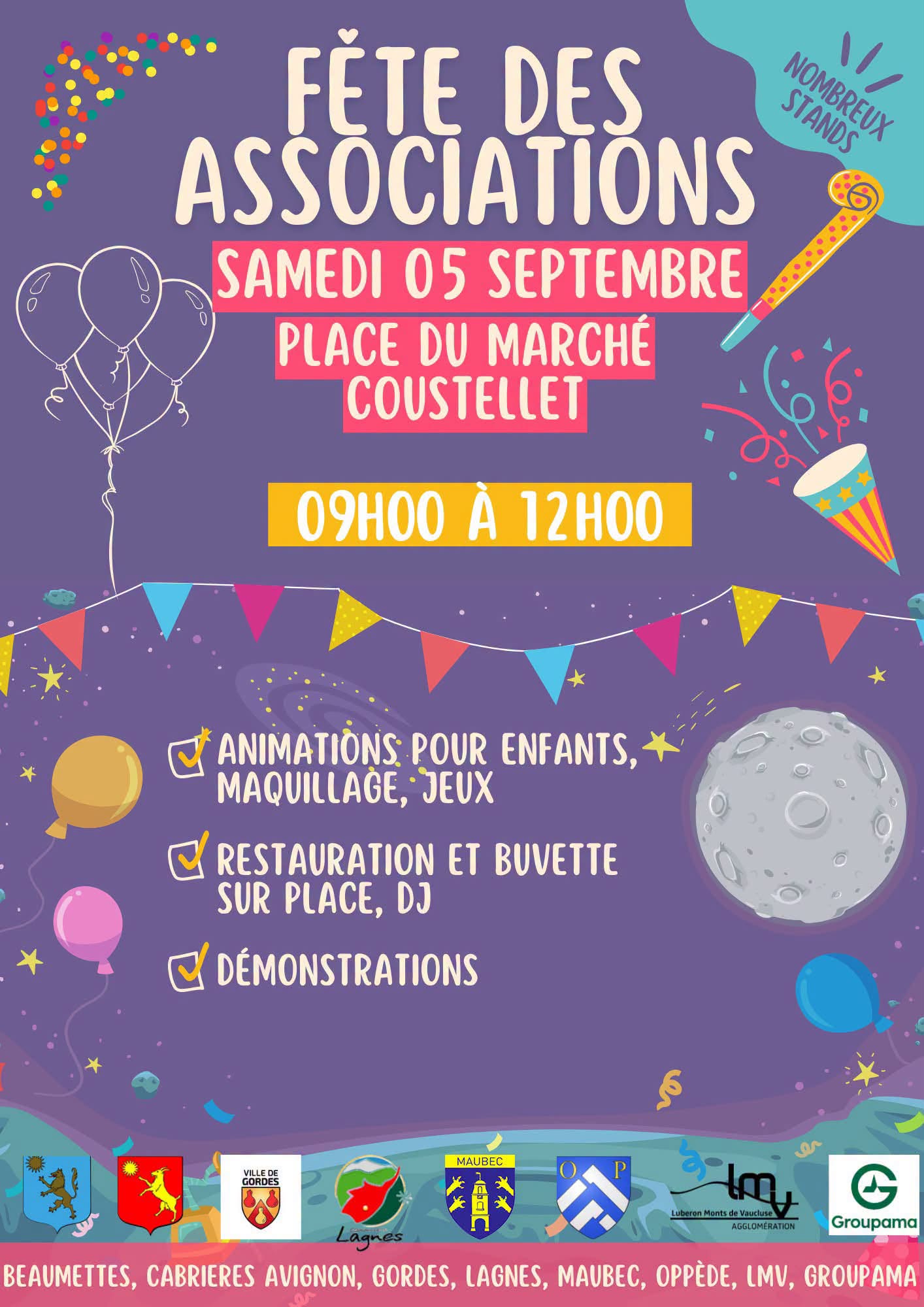 Poster for the Community Associations Fair held in Coustellet on 5 September 2026