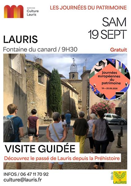 Historic guided tour of the village of Lauris during the 2026 European Heritage Days