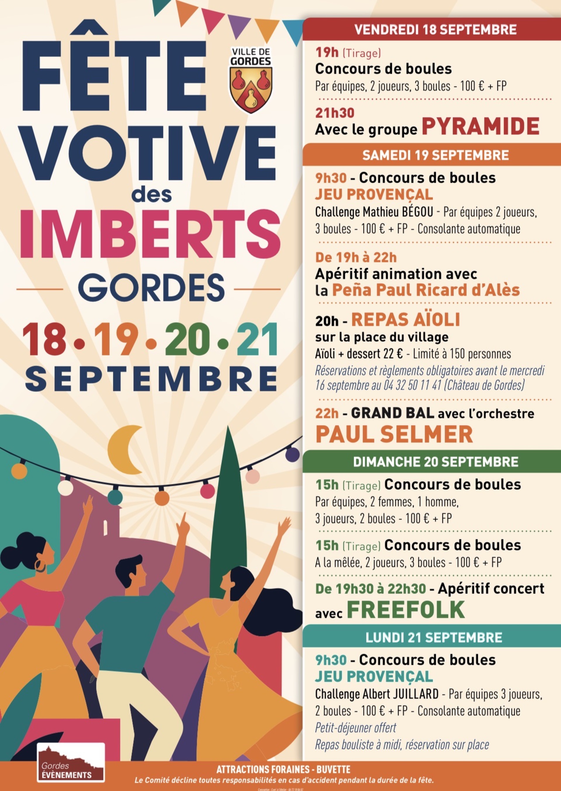 Imberts Votive Festival in Gordes Imberts Votive Festival in Gordes avec bals, repas, concours de boules et attractions foraines