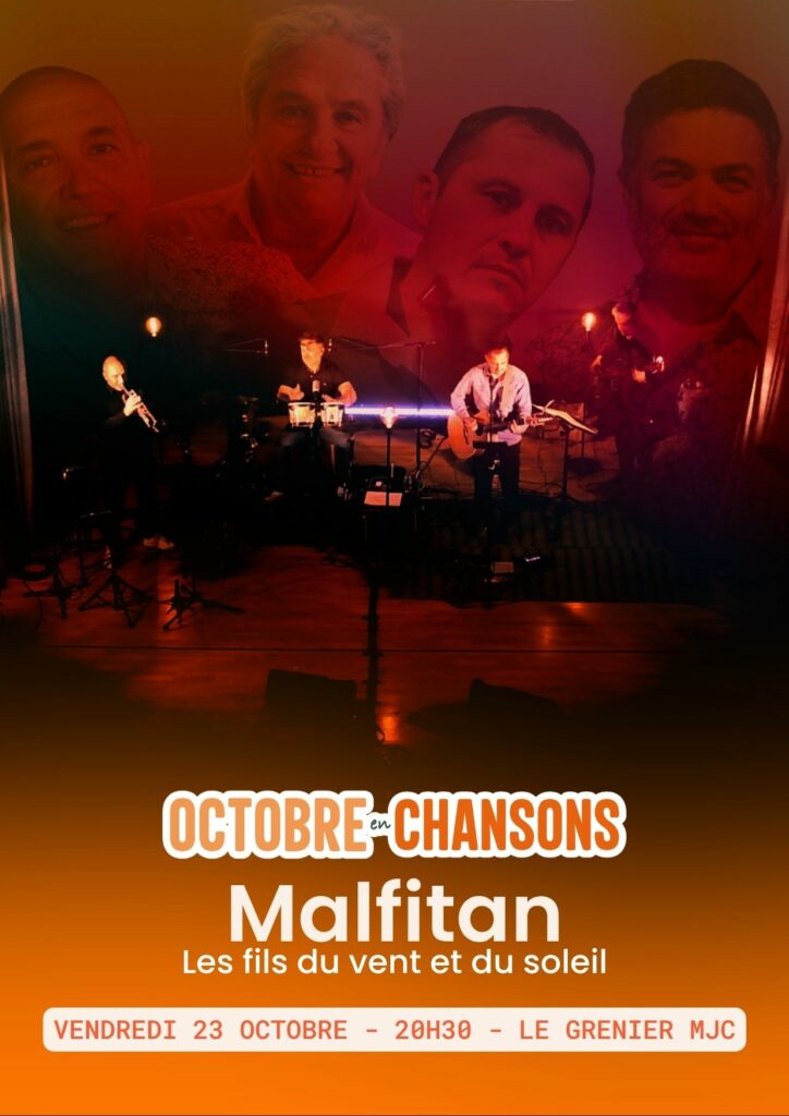Malfitan in concert at Le Grenier, MJC de Cavaillon, for Octobre en Chansons 2026