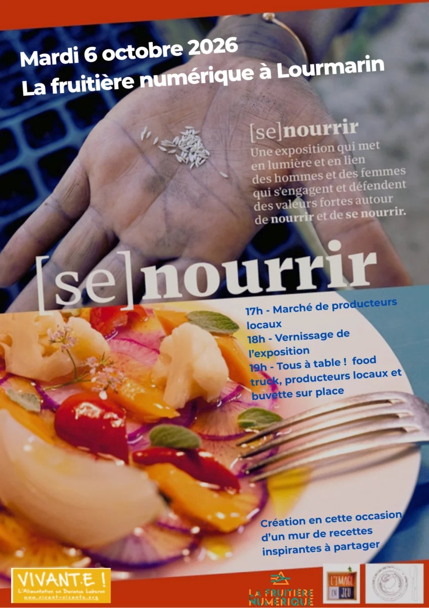 Affiche de l’exposition [to] feed à la Fruitière Numérique de Lourmarin